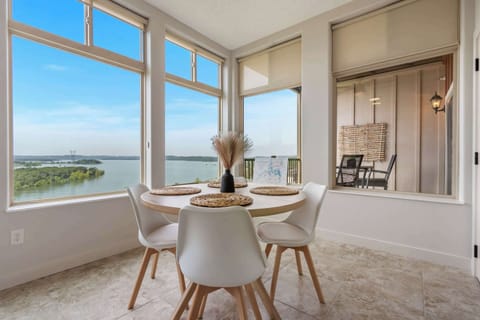 Enjoy quick bites or a round of cards at the sunroom table