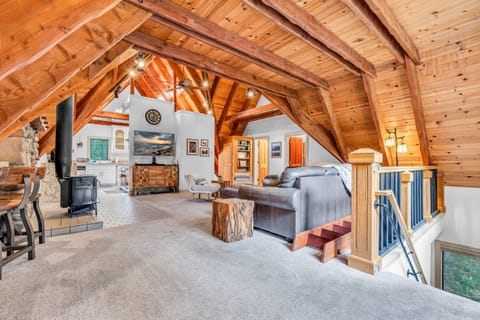 Living room 1: Main floor, decorative fireplace, Smart TV, vaulted ceilings, Nintendo Wii