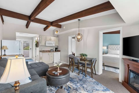 Living area with sofa sleeper, and Smart TV