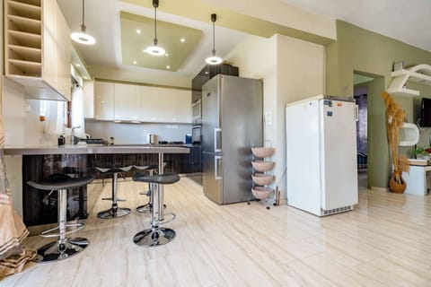 Modern kitchen with bar seating