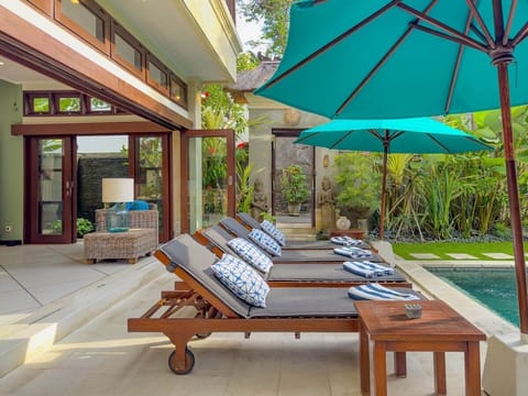 sunbed or lounge bed in pool area