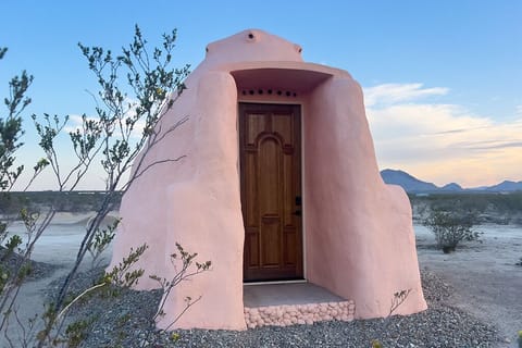 Adobe-style Dome with Gorgeous Solid-Wood Door, & Natural paints near Big Bend.