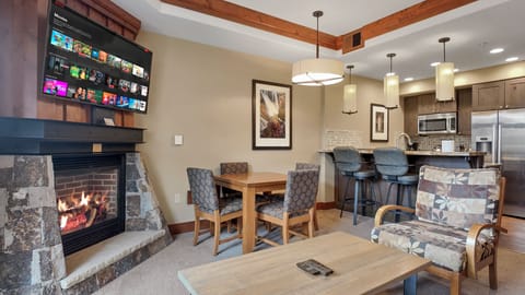 Warm dining area perfect for family meals or game nights.