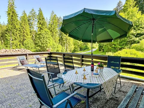 Furniture, Outdoor Furniture, Table, Outdoor Table, Chair, Umbrella, Shade, Garden, Kitchen & Dining Room Table, Patio