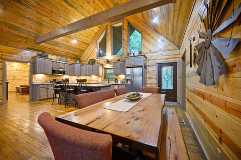 Dining table with seating for 8 