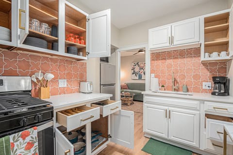 Fully stocked kitchen with cookware and all the essentials