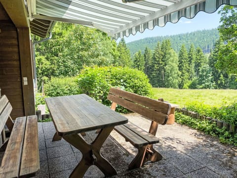 Furniture, Outdoor Furniture, Table, Outdoor Table, Shade, Chair, Porch, Kitchen & Dining Room Table, Eco Hotel, Hardwood