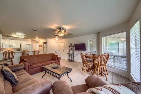 Living and Dining Room overlooking the wonderful waterwheel property!