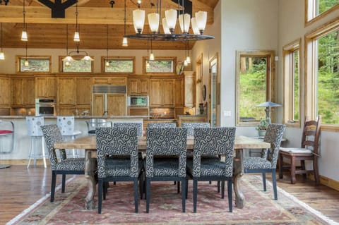 Dining table with seating for 8