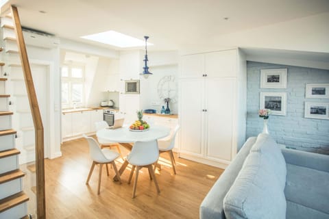 Dining area in the living room.