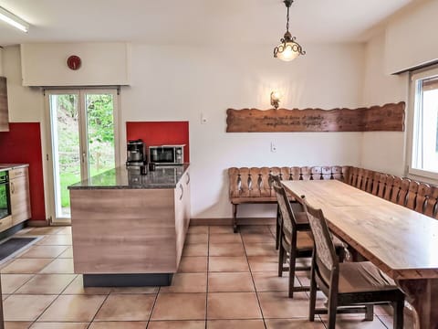 Furniture, Flooring, Interior Design, Wood, Countertop, Kitchen, Floor, Ceiling, Room, Cabinetry