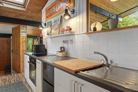 Induction hob, electric oven, microwave, sink and drainer