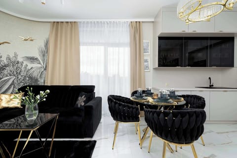 Dining table in the living room. 