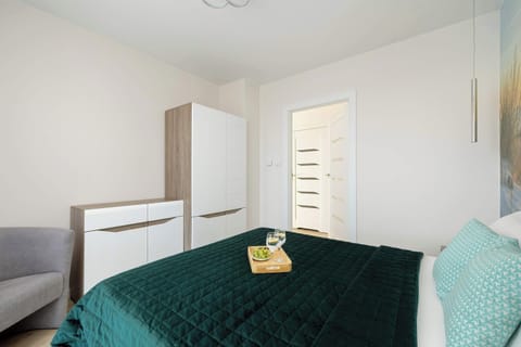 In the bedroom you will find a closet and a chest of drawers to hold our personal belongings.