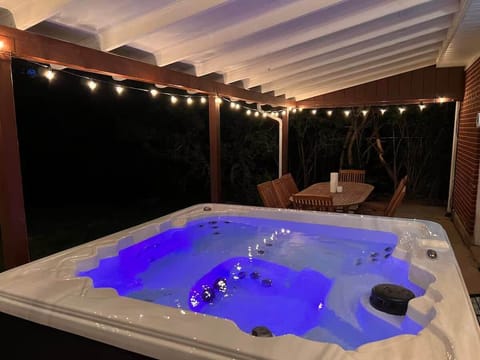 Hot tub on back patio