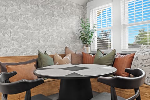 Cozy setup make this the perfect space for working or unwinding.