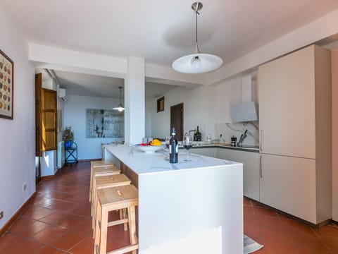 Interior Design, Kitchen, Furniture, Flooring, Countertop, Ceiling, Wood, Floor, Light Fixture, Home