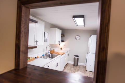 B unit full kitchen with washer and dryer