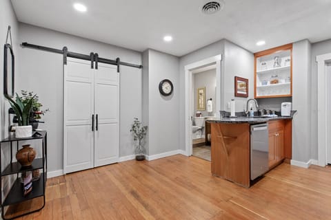 Spacious kitchen and entrance to the pantry