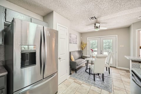 With ample counter space and quality appliances, cooking here is a pleasure.