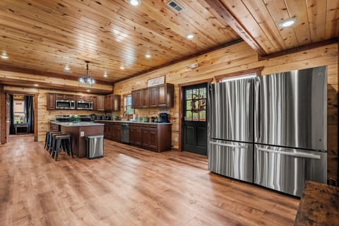Two large refrigerators for large groups. Stocked kitchen with spacious island