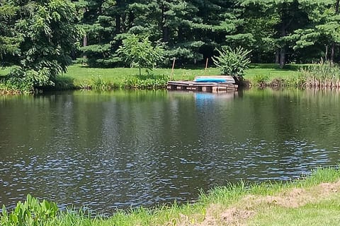 The pond: kayak & boat.