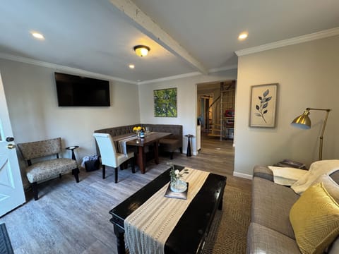 Relax & dine after exploring wineries. Smart TV for movies + patio access.