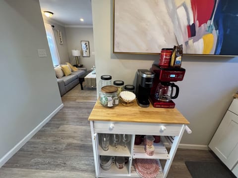 Fully stocked coffee bar with Keurig, tea & drip options. Fuel for wine country.