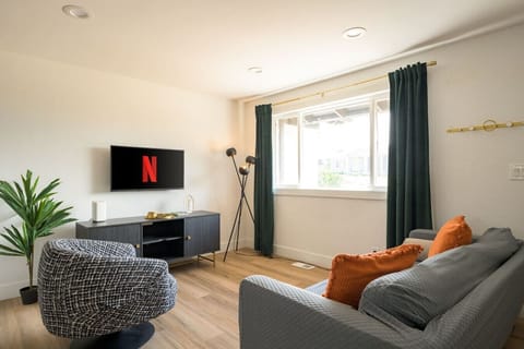 Cozy living room with smart TV