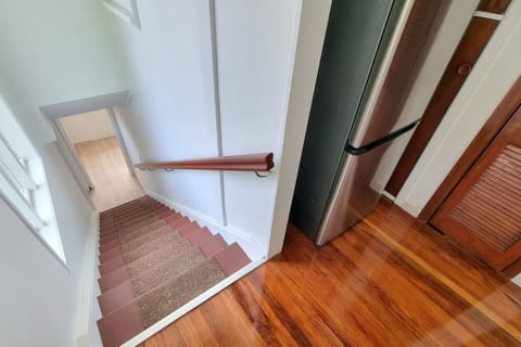 The internal stairs that connects upstairs and downstairs.