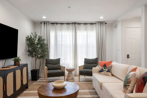 Living room with Roku TV