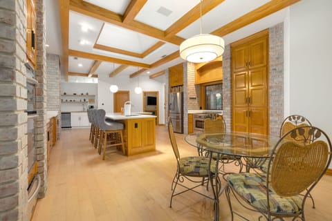 Our kitchen is huge and offers additional seating.