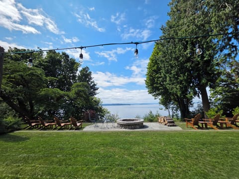 West side of residence. Best spot for morning coffee. 