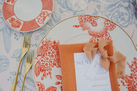 Dishware, Tableware, Orange, Serveware, Plate, Porcelain, Dinnerware Set