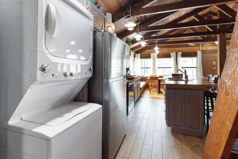 Washer and dryer provided with this unit