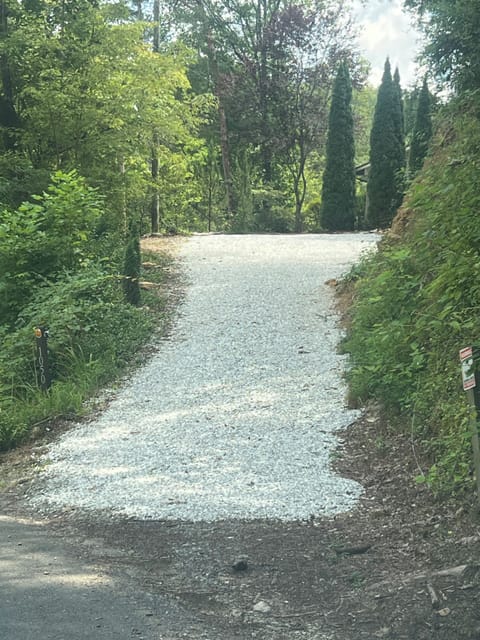 Gravel Driveway entrance from street pavement