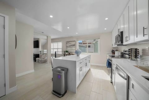 Main level kitchen and living