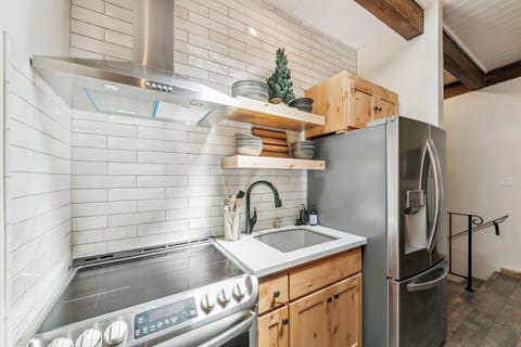 Stainless steel appliances including fab induction stove