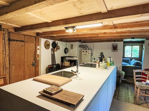 Wood, Countertop, Flooring, Furniture, Ceiling, Kitchen, Interior Design, Floor, Lighting, Light Fixture