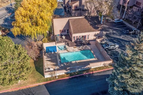 Community pool in front of community. This is the clubhouse, not the unit. 