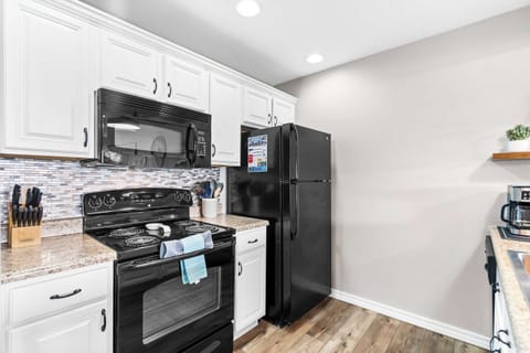 The open kitchen offers ample space & every home comfort​