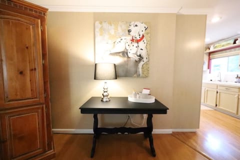 Desk and our mascot portrait