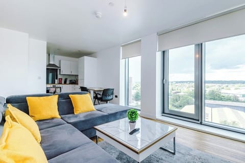 Spacious living room ideal for movie nights or catching up with family and friends.