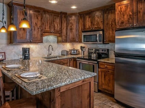 Complete kitchen allows you to cook a meal for everyone or order a meal from one of the many restaurants in Breckenridge.