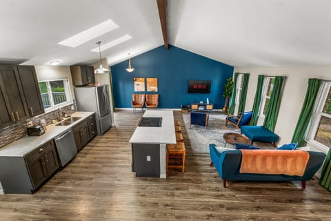 Spacious, open floor plan with vaulted ceilings and plenty of light