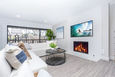 Relaxing with fireplace, or TV