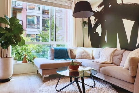 Living room with high ceilings
