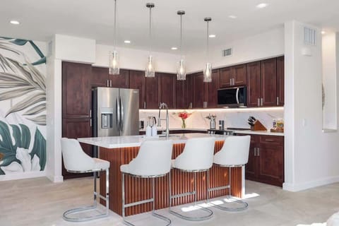 Stylish kitchen with breakfast bar seating