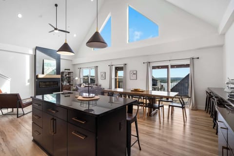 The sophisticated kitchen is well equipped for an unforgettable getaway