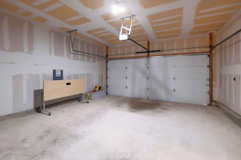 Spacious, garage area with ample storage for your gear or parking needs.